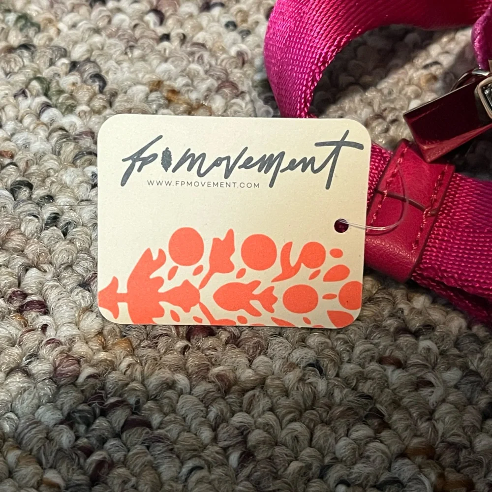 NWT Free People Movement X Caraa Hot Pink Velvet Sling Bag